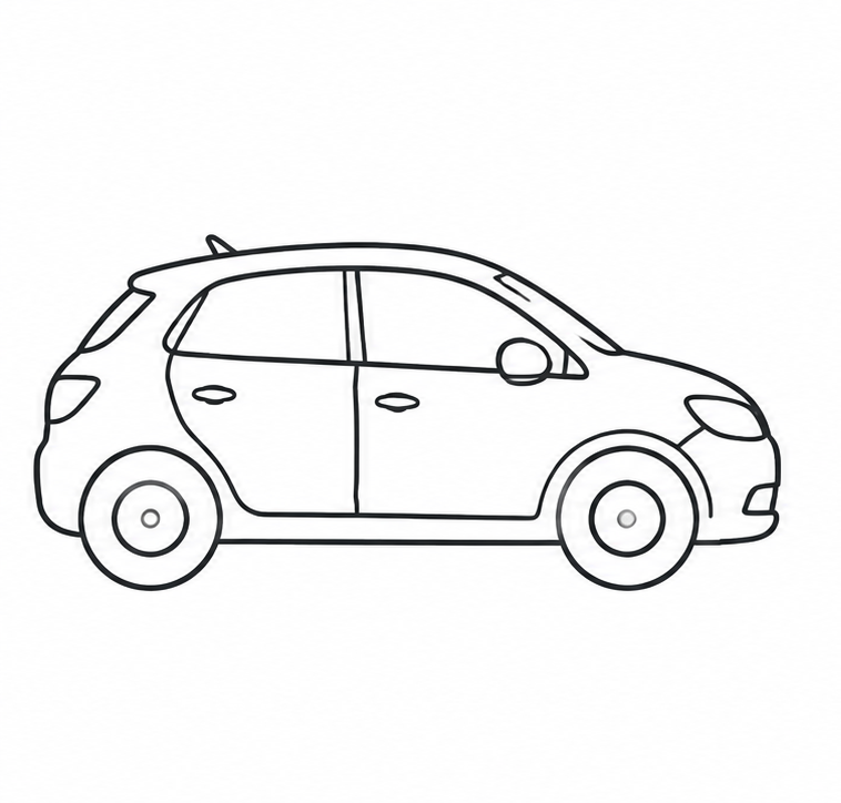 Ilustración lineal de un automóvil